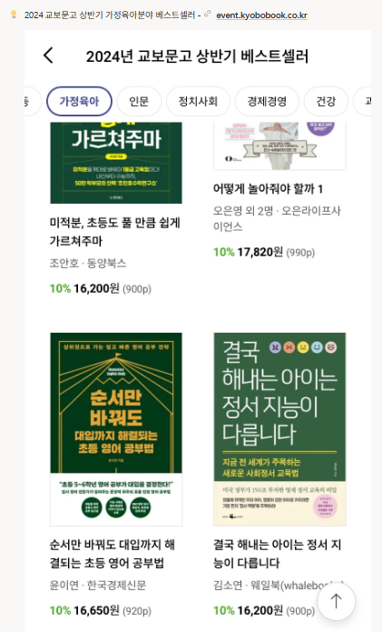 교보문고 2024 상반기 베스트셀러